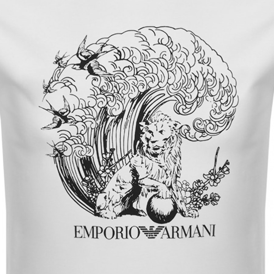 Alternative Image for ProductEmporio Armani Crew Neck Logo T Shirt White3